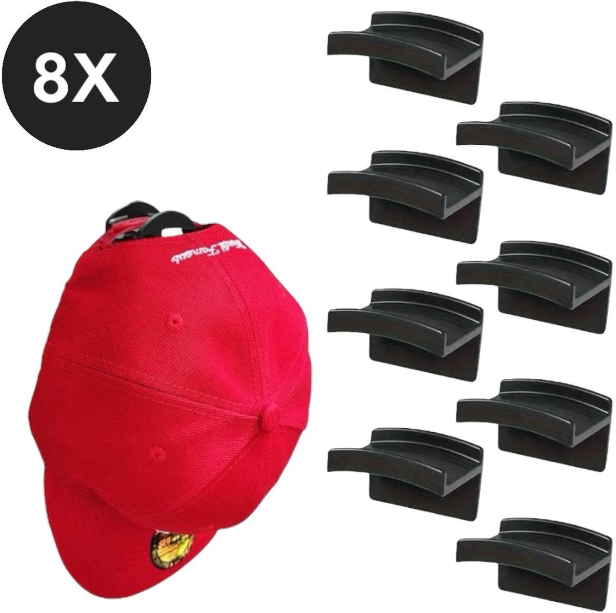 Pettenhouders - Petjeshouder voor petten ophangen - 8 stuks