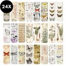 Magnetische boekenleggers met vlinders en planten - 24 stuks
