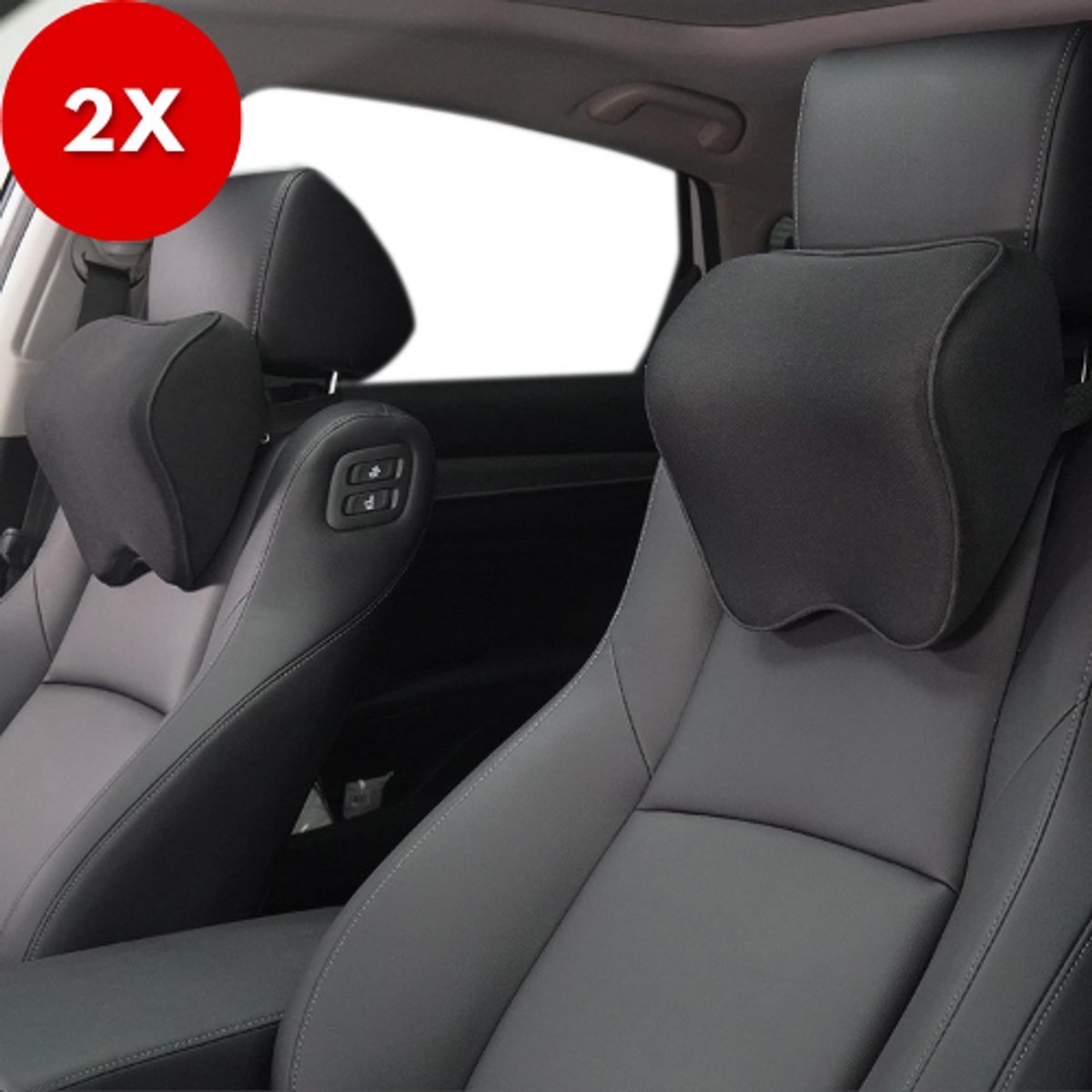 Auto nekkussens hoofdsteun - Autokussens neksteun - 2 stuks