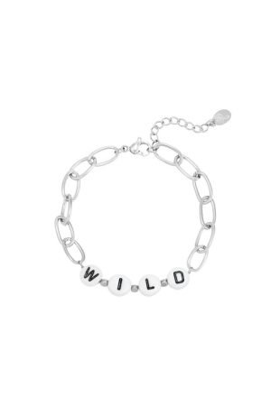 Chunky chain WILD armband - Zilver - Stainless steel