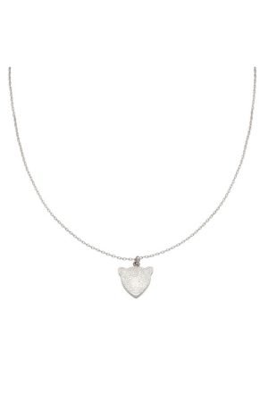 Ketting met leopard bedel - Zilver - Stainless steel