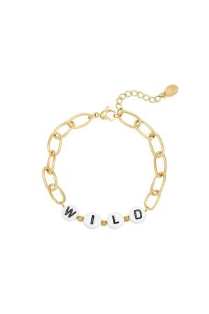Chunky chain WILD armband - Goud - Stainless steel