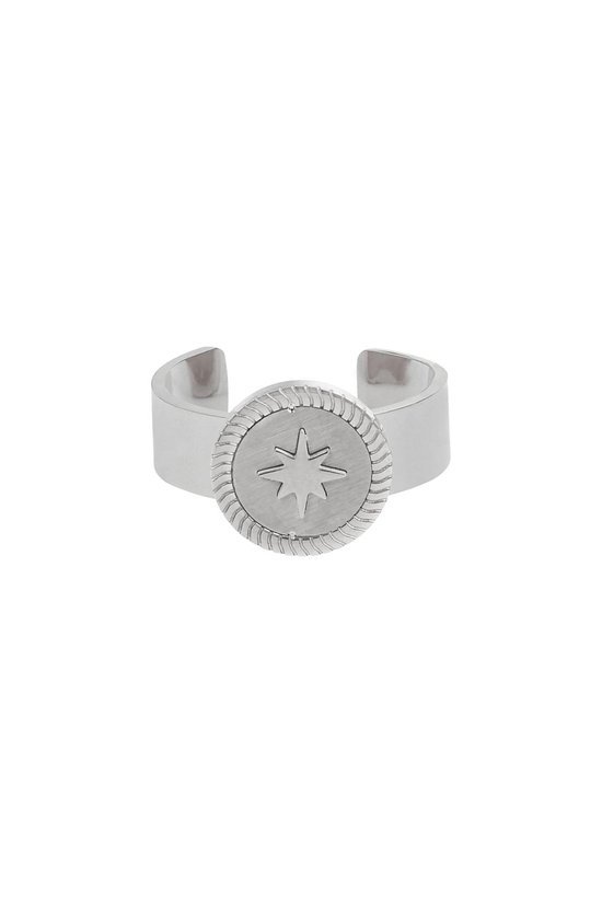Ster ring - Zilverkleurig - Roestvrij staal 1 Ster ring - Zilverkleurig - Roestvrij staal