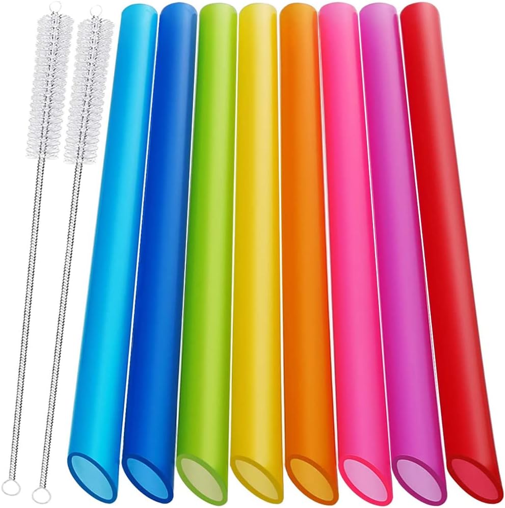 Bubble tea rietjes - Boba rietjes voor dikke smoothies - 8 stuks 1 Bubble tea rietjes - Schoonmaakborstels - 8 stuks - Kleurrijk