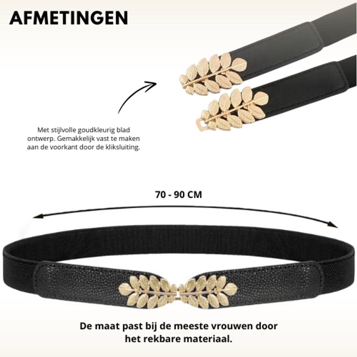 Taille riemen voor dames - Elastische smalle riemen - 3 stuks