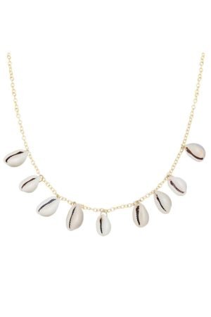 Schelpen ketting met bedels - Goud - Stainless steel