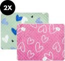 Incontinentie onderlegger bed - Wasbare matrasbeschermer - Set van 2