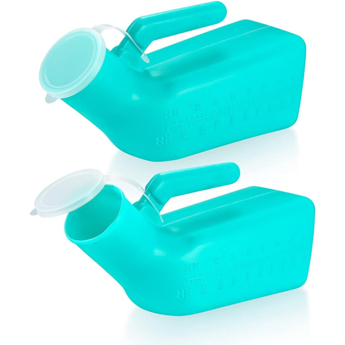 Urinefles voor mannen - Urinaal met handvat en dop - Groen - 2 stuks