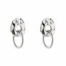 Oorbellen met ronde hangers - Stainless steel - Zilver
