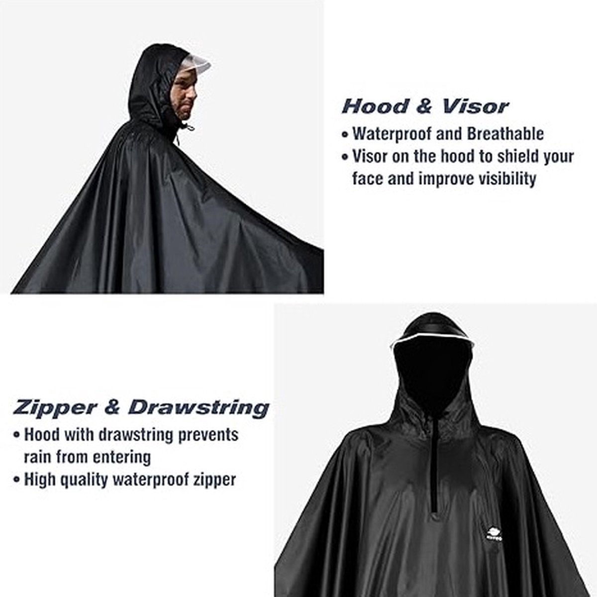Regenponcho - Fiets regenjas capuchon - 100% Waterdicht - Fietsponcho