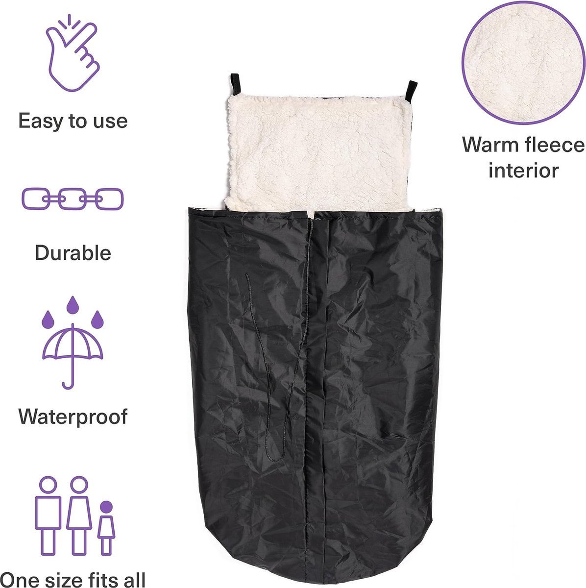 Rolstoeldeken waterdicht - Fleece gevoerd beenkleed - Winddicht