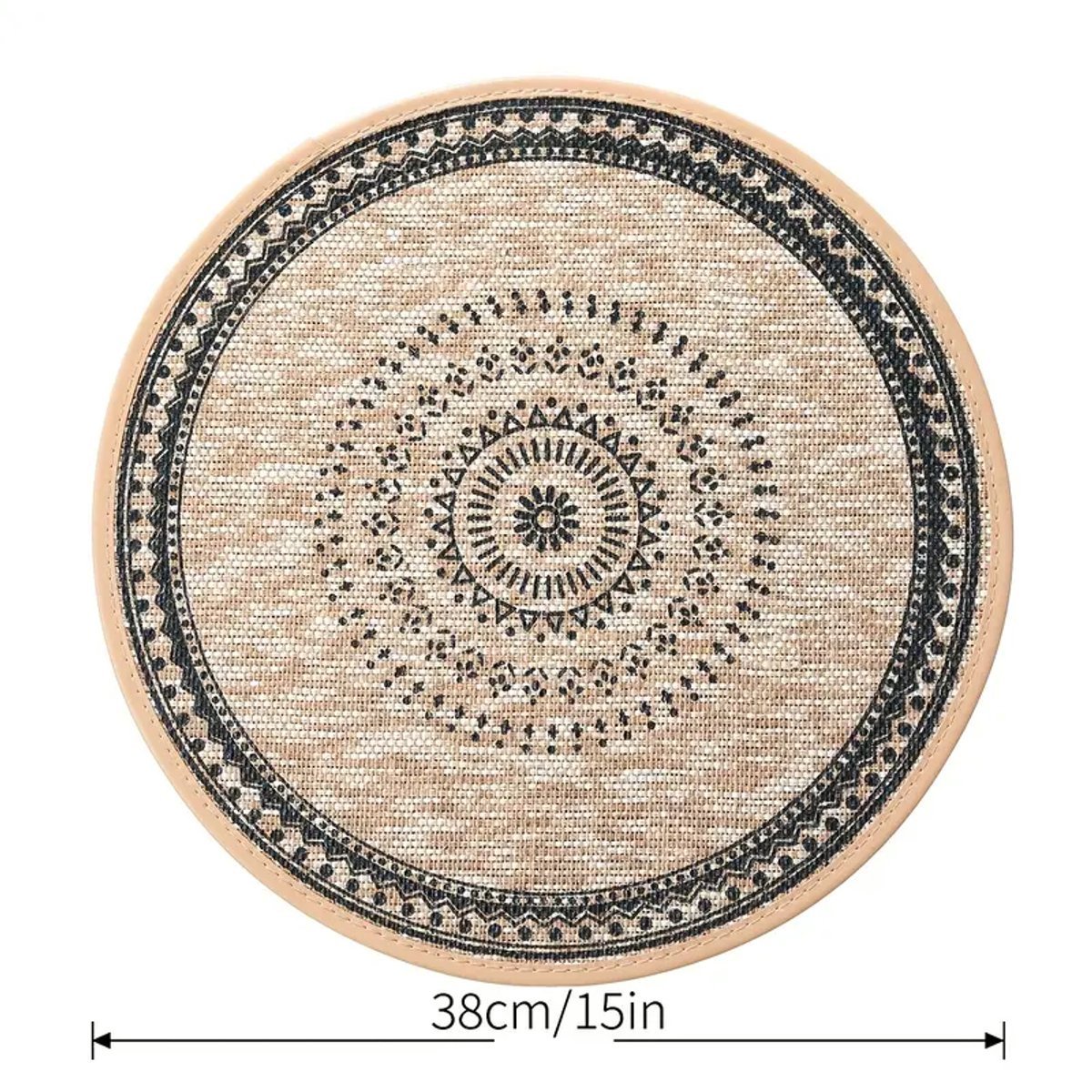 Ronde placemats boho - Onderleggers Ibiza stijl - Set van 4