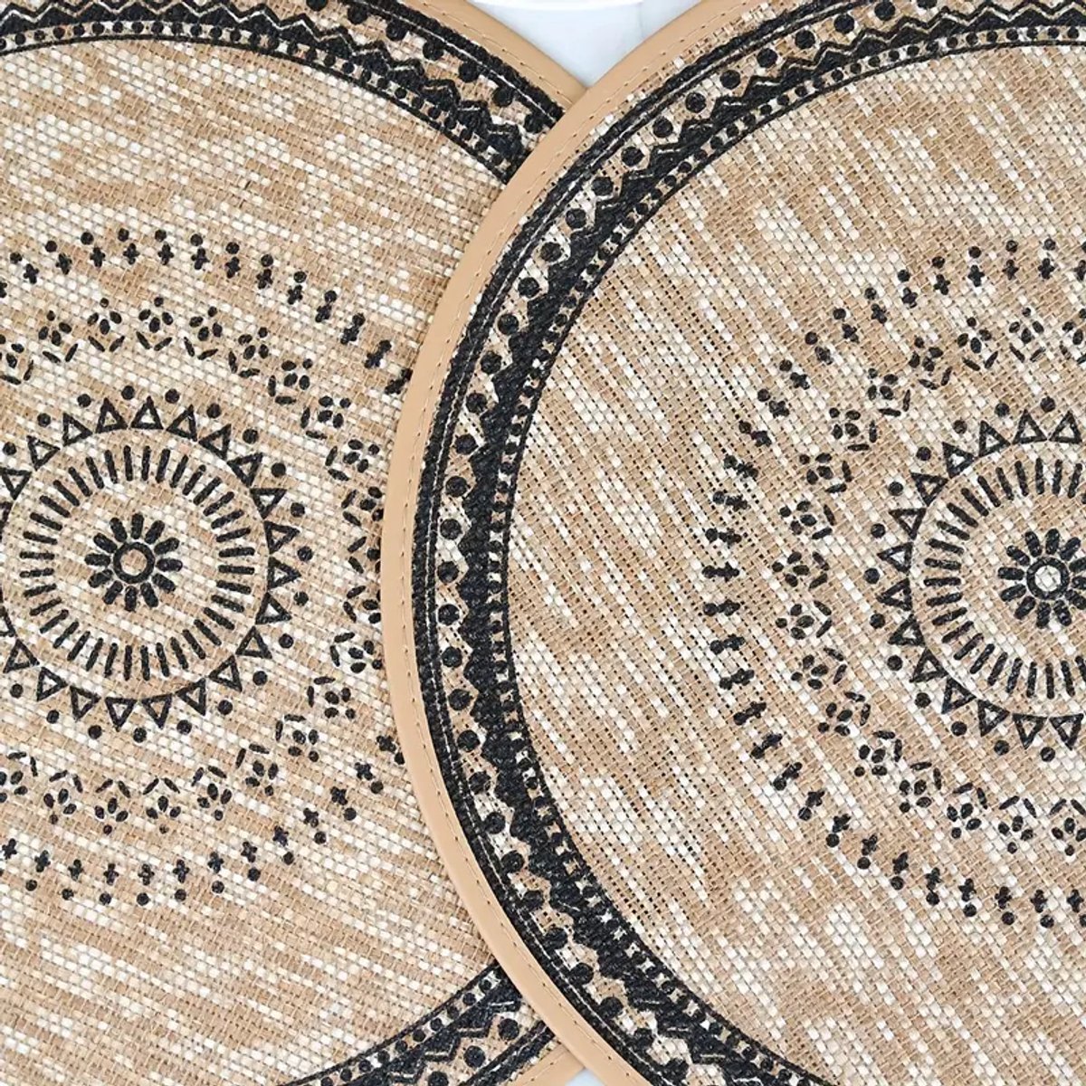 Ronde placemats boho - Onderleggers Ibiza stijl - Set van 4