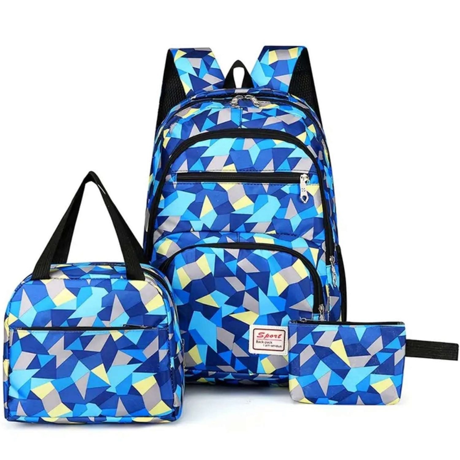 Rugtas 3-delige set - Met lunchtas en Etui - Blauw
