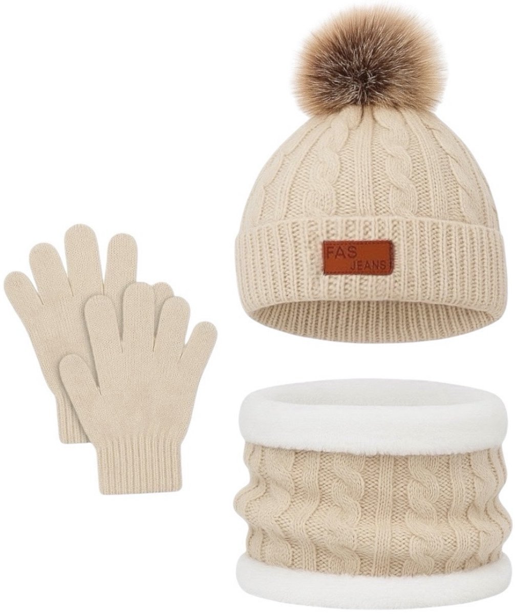 Winterset kinderen - Muts, handschoenen, sjaal - 3-6 jaar 1 Winterset kinderen - Muts, handschoenen, sjaal