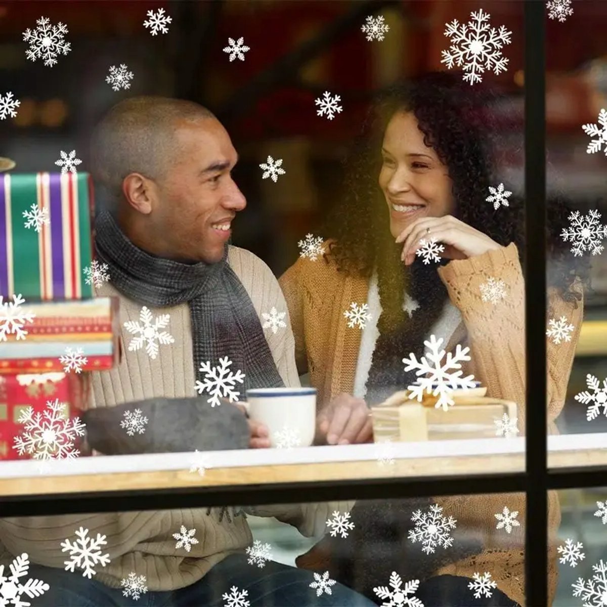 Zelfklevende raamstickers - Sneeuwvlokken - Kerst