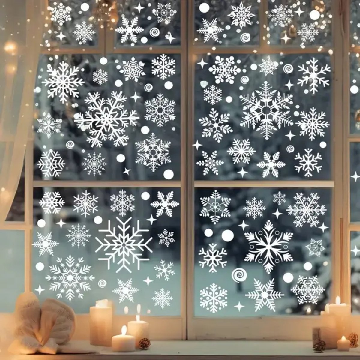 Zelfklevende raamstickers - Sneeuwvlokken - Kerst