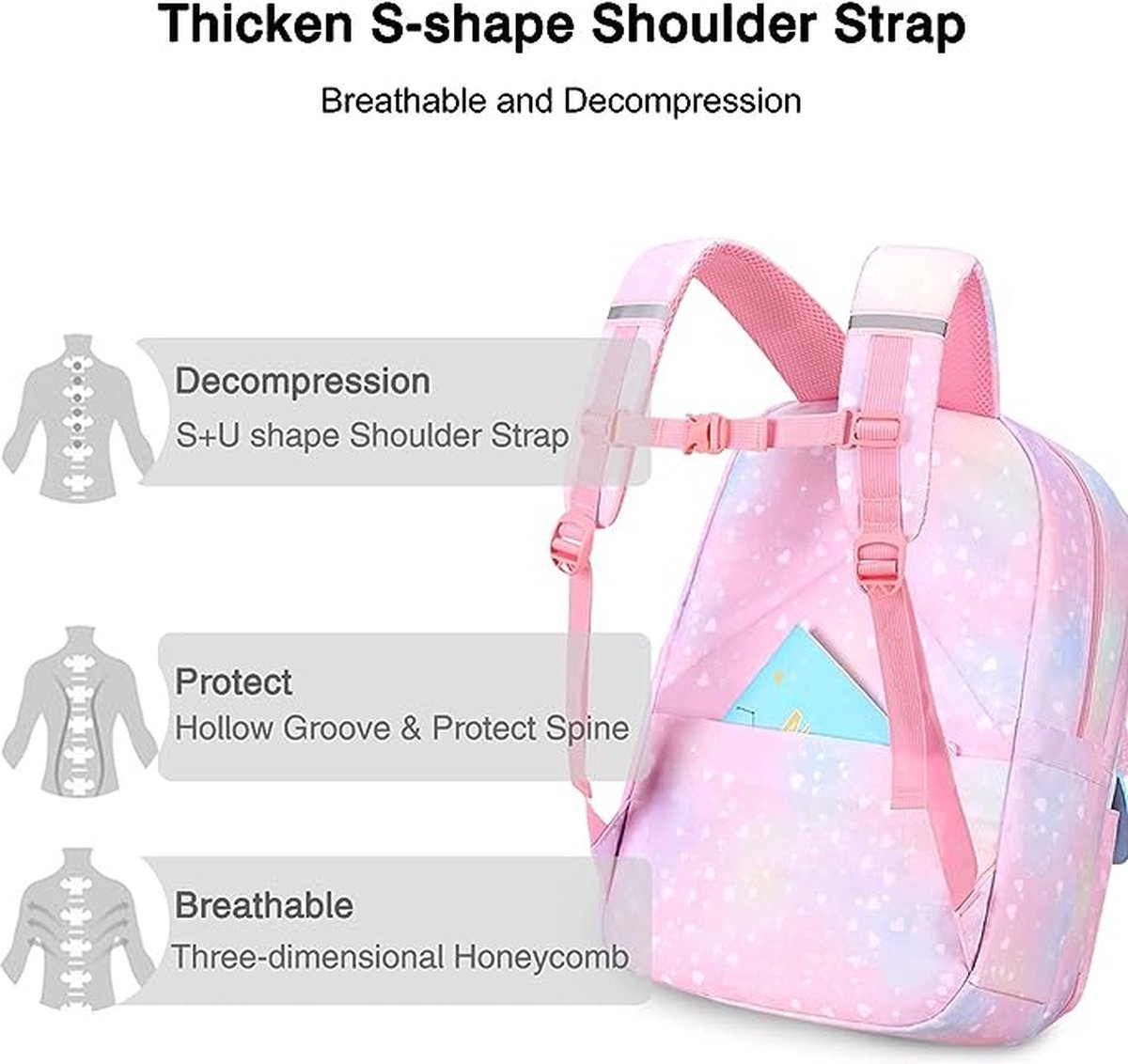 Rugzak en lunchtas voor kinderen - Met sleutelhanger 5 Rugzak en lunchtas voor kinderen - Met sleutelhanger - Paars lila - Schooltas