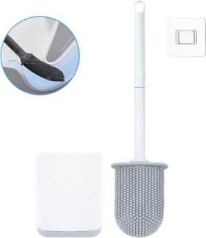 Siliconen toiletborstel met houder - WC borstel zonder boren