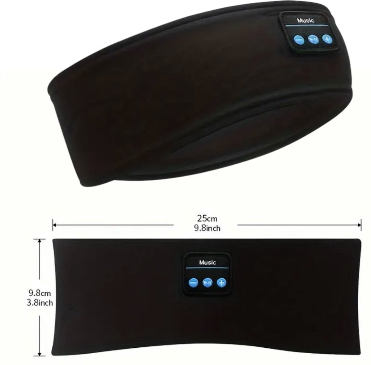 Bluetooth slaapmasker met muziek - 100% verduisterend 6 Bluetooth slaapmasker met muziek - 100% verduisterend - Afmetingen