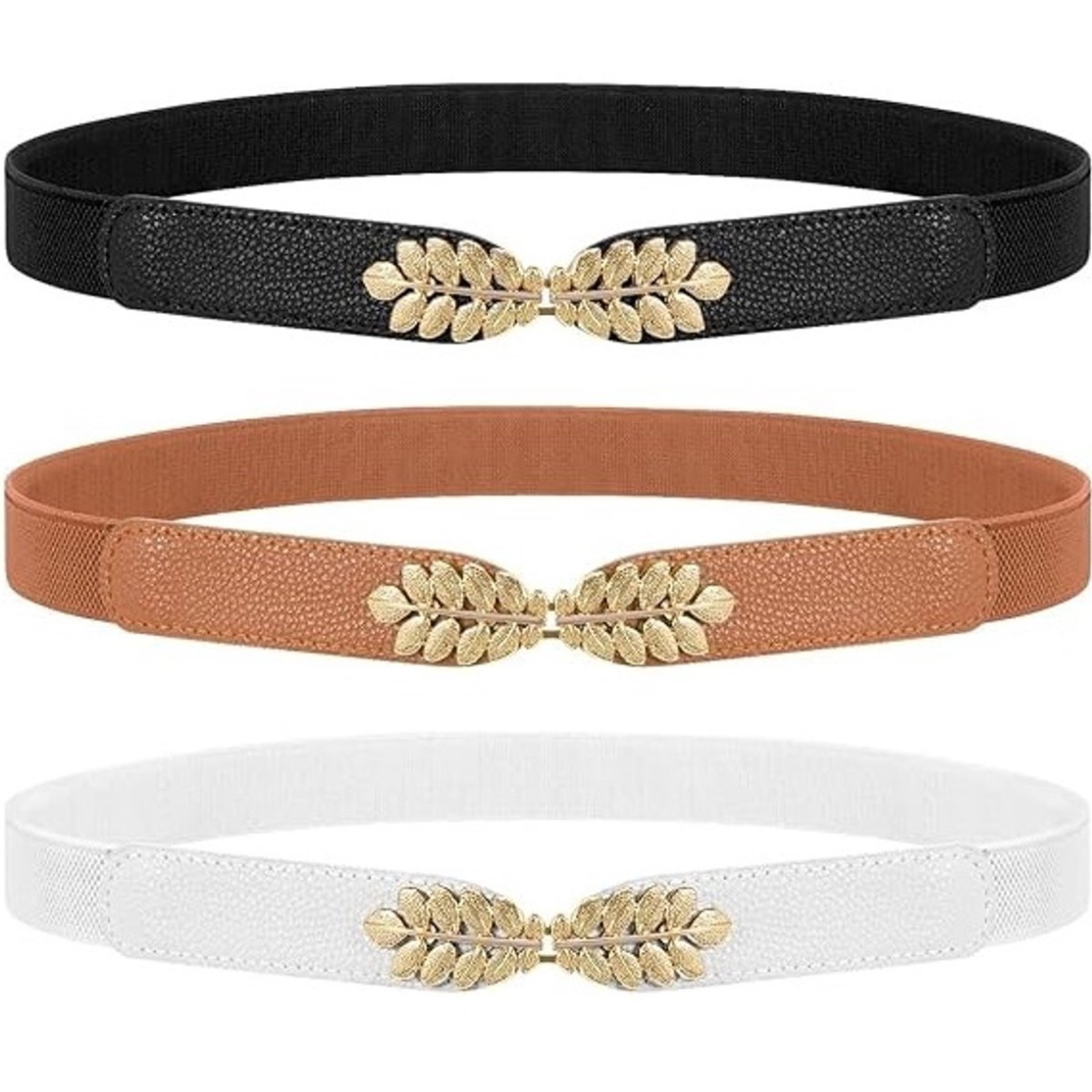 Taille riemen voor dames - Elastische smalle riemen - 3 stuks