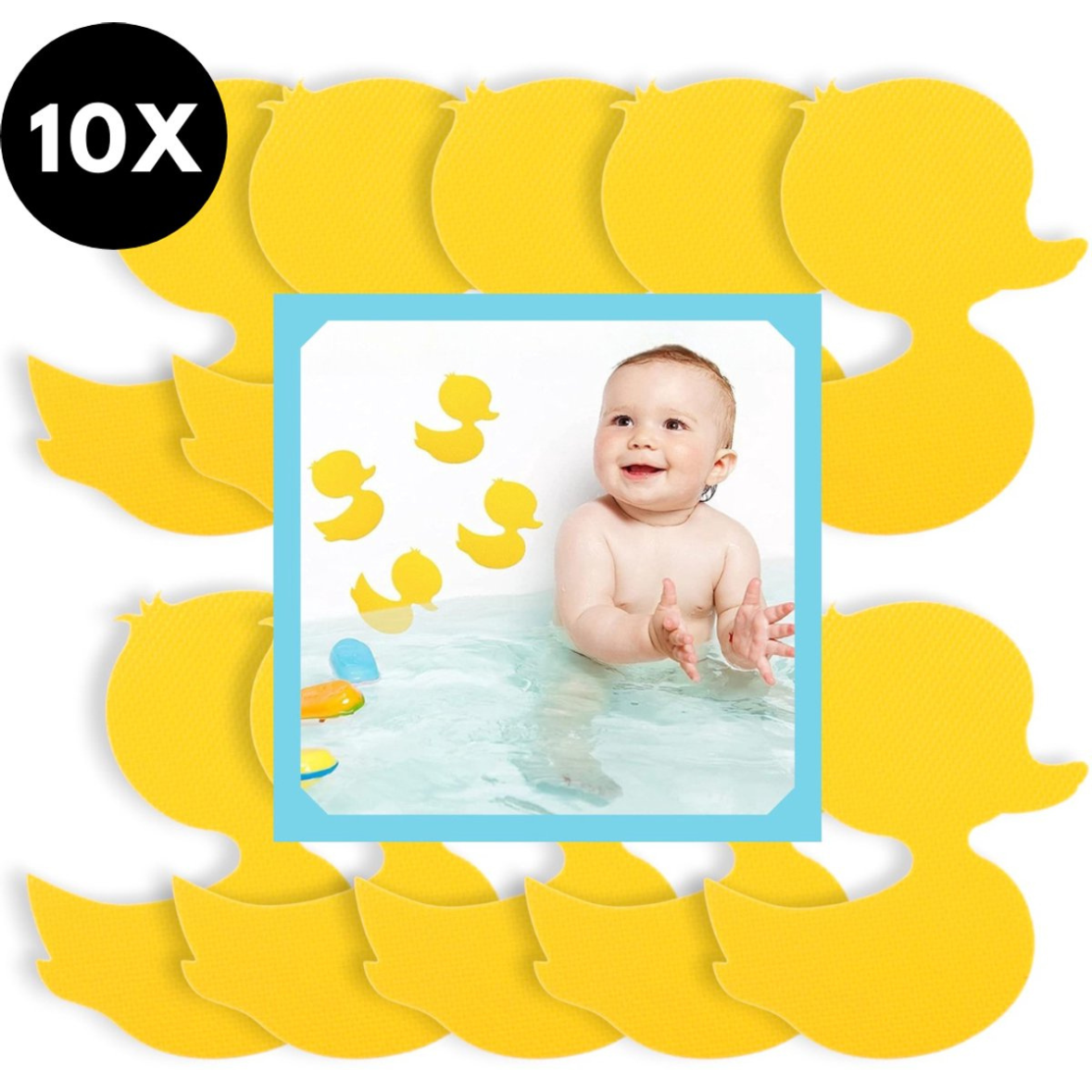 Antislip stickers badeendjes - Zelfklevende badstickers - 10 stuks