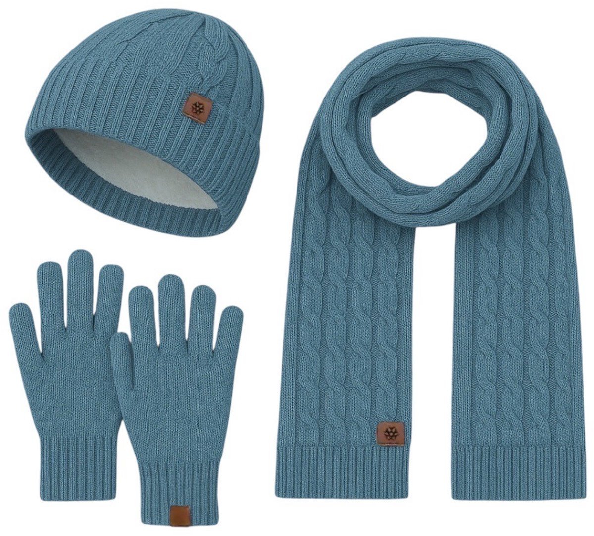 Winterset Heren en Dames - Muts, Sjaal en Handschoenen 4 Winterset Unisex - Muts, sjaal en handschoenen - Blauw