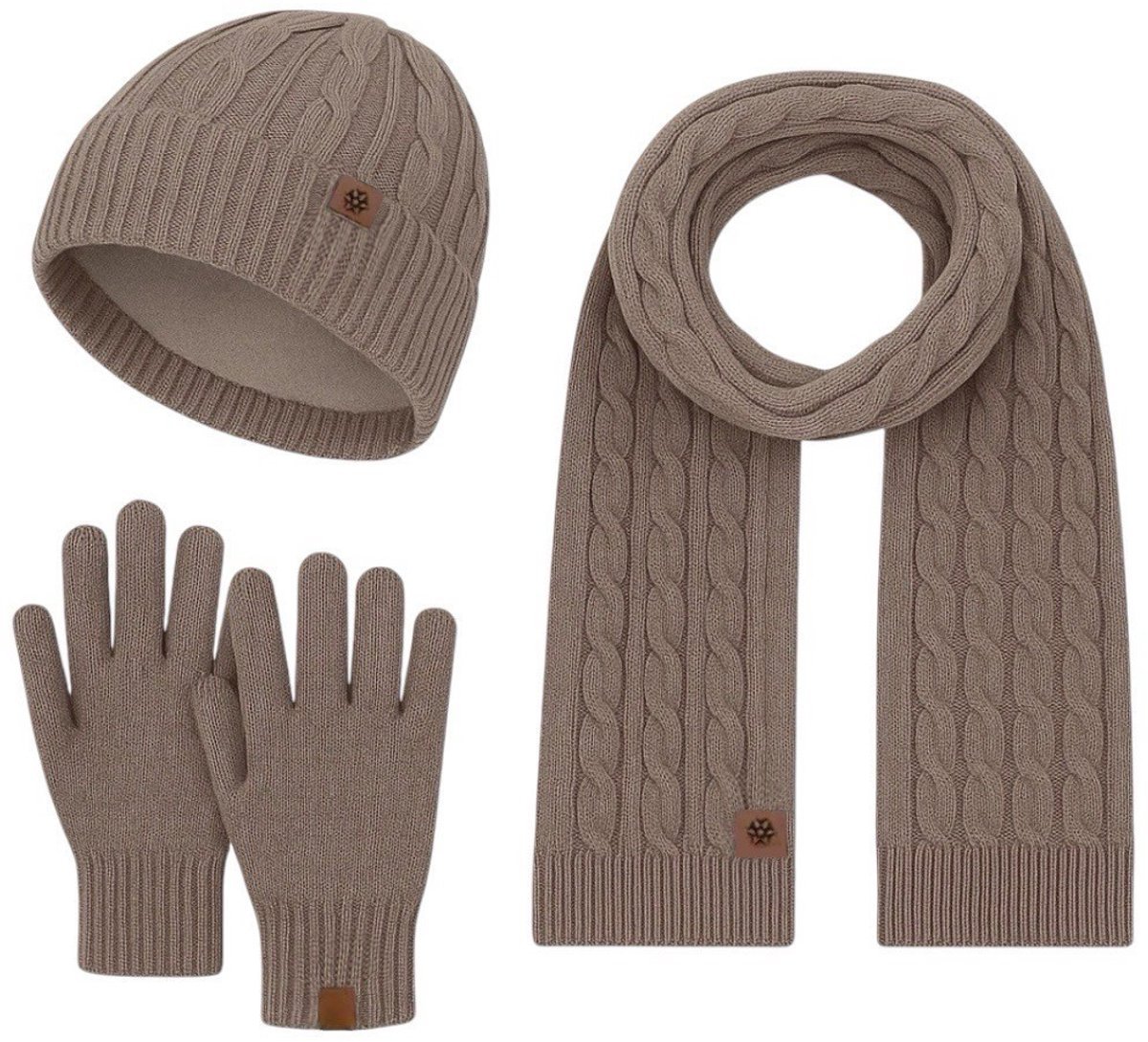 Winterset Heren en Dames - Muts, Sjaal en Handschoenen 6 Winterset Unisex - Muts, sjaal en handschoenen - Bruin