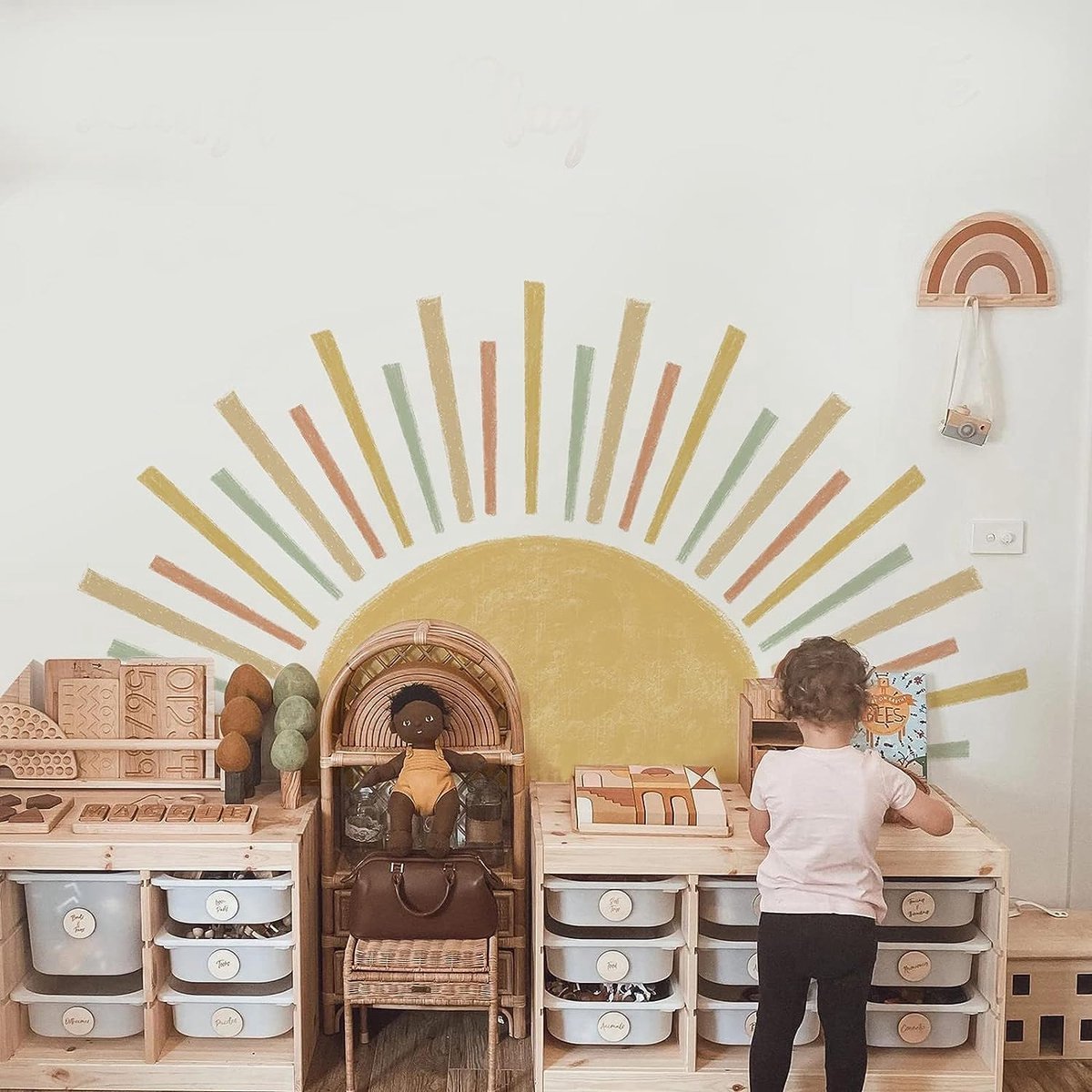 Muursticker zon - Wanddecoratie voor babykamer en kinderkamer