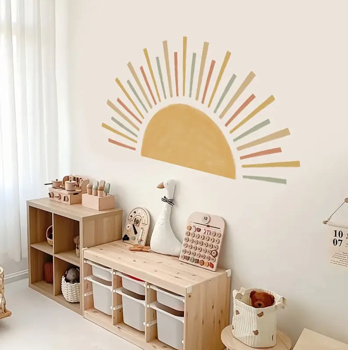 Muursticker zon - Wanddecoratie voor babykamer en kinderkamer