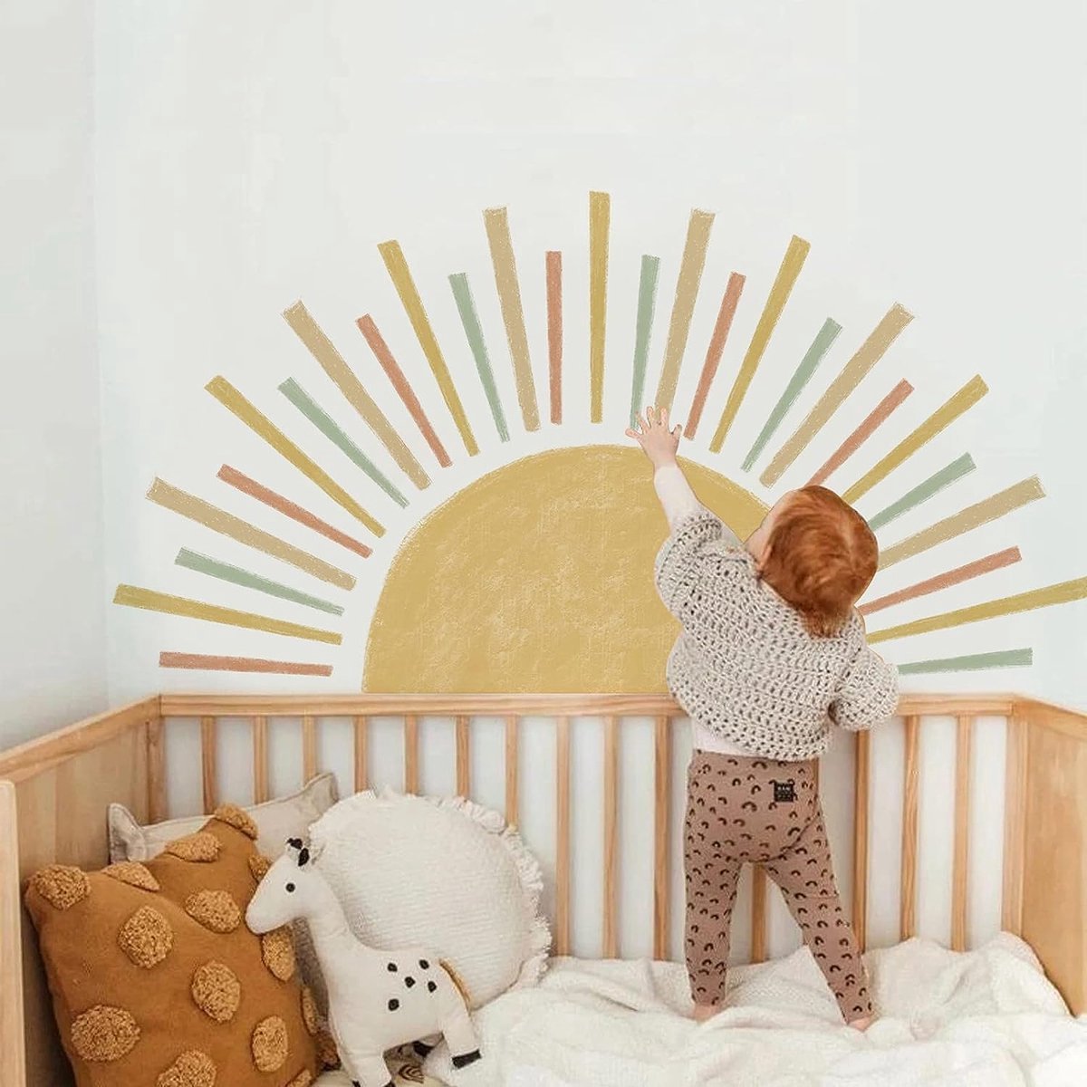 Muursticker zon - Wanddecoratie voor babykamer en kinderkamer