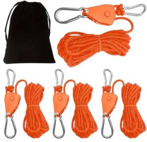 Scheerlijnen 4 stuks - Met spanner - Reflecterend - Camping en kamperen - Oranje