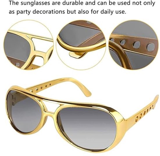 Rapper verkleedset heren - Gangster accessoireset - Goud - 4-delig