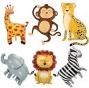 Dierentuin folie ballonnen - Jungle dieren versiering - 6 stuks