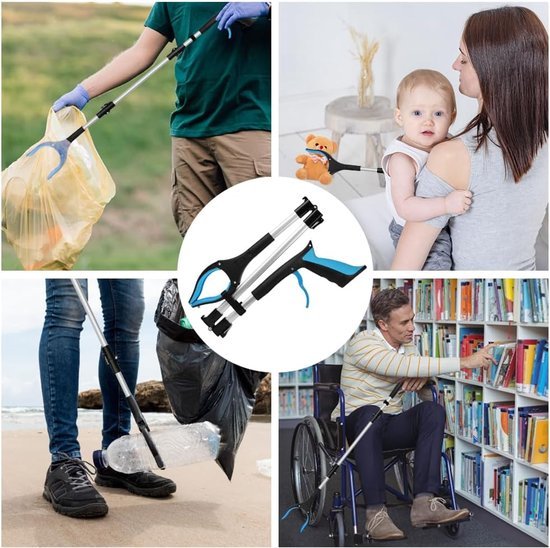 Draaibare grijper - Opvouwbare grijptang - Afvalgrijper - Blauw