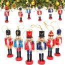 Ophangbare notenkrakers - Kerstmis - Mini houten soldaatjes - 6 stuks
