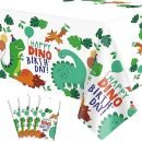 Tafelkleed Happy Birthday Dino - Wegwerp tafellaken - 130 x 220 cm