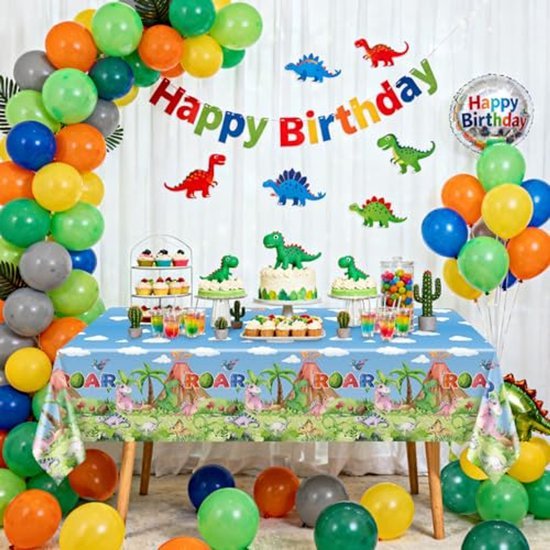 Tafelkleed Dino's - Wegwerp tafellaken - 130 x 220 cm