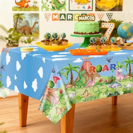 Tafelkleed Dino's - Wegwerp tafellaken - 130 x 220 cm