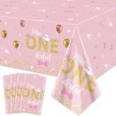 Tafelkleed Miss ONEderful - 1e verjaardag - Wegwerp tafellaken - Roze