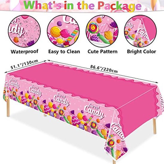 Tafelkleed snoep - Wegwerp tafellaken - 130 x 220 cm