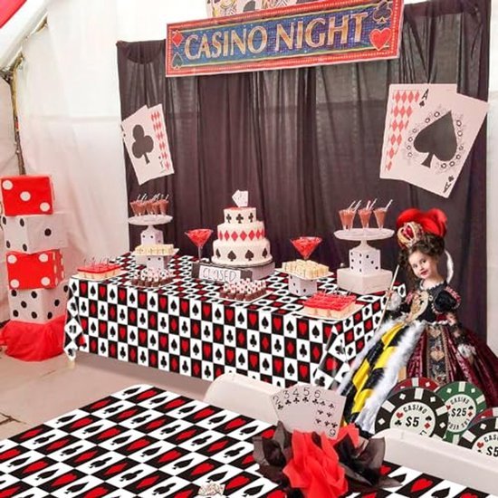 Tafelkleed casino - Wegwerp tafellaken - 130 x 220 cm