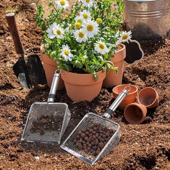 Tuinzeef voor tuinieren - Grondzeef met handvaten - 4 stuks