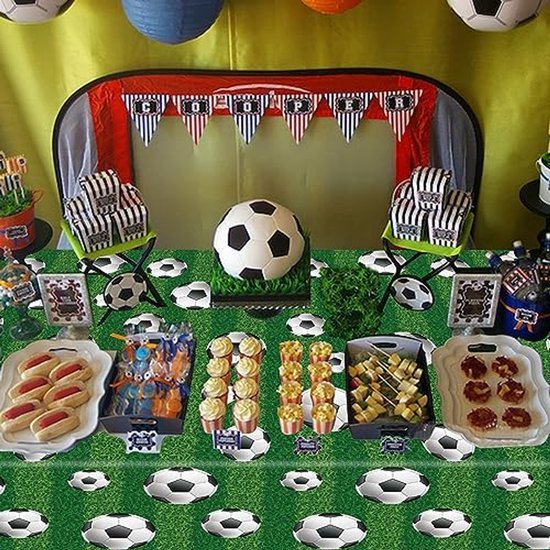 Tafelkleed voetballen - Wegwerp tafellaken - 130 x 220 cm