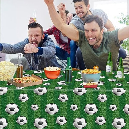 Tafelkleed voetballen - Wegwerp tafellaken - 130 x 220 cm