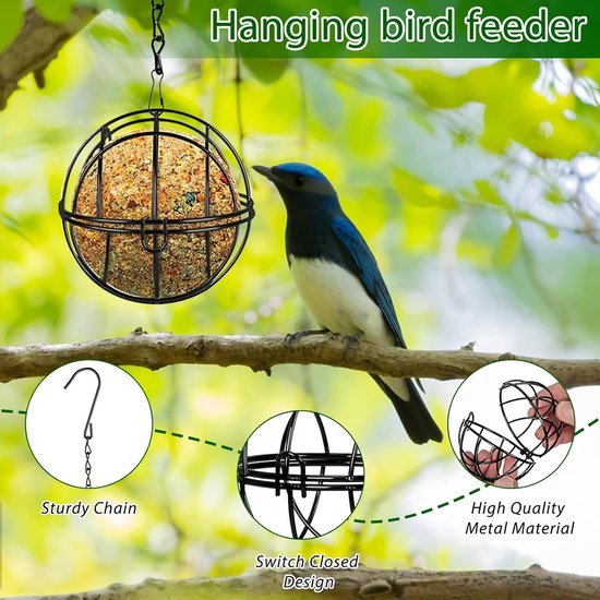 Mezenbolhouders rond - Voederplek vogels - Vogelvoeders - 4 stuks