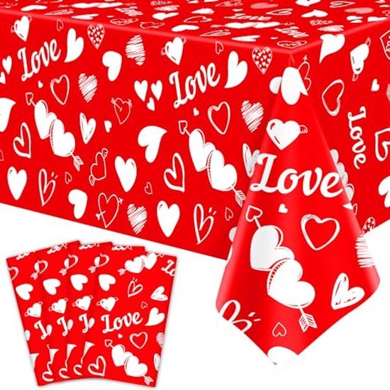 Tafelkleed love - Wegwerp tafellaken liefde - 130 x 220 cm
