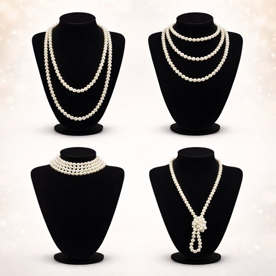 Charleston verkleedset dames - Jaren 20 - Gatsby accessoire set - 6-delig
