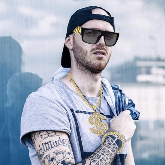 Rapper accessoireset heren - Gangster verkleedset - Goud - 8-delig