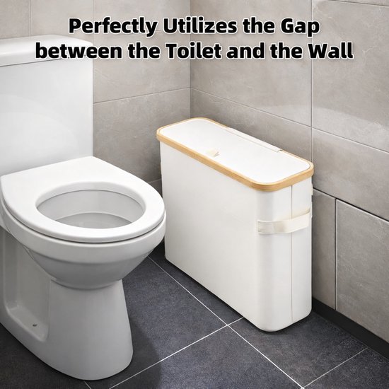 Toiletrolhouder - Staand opbergmand - Toiletpapier standaard - Creme